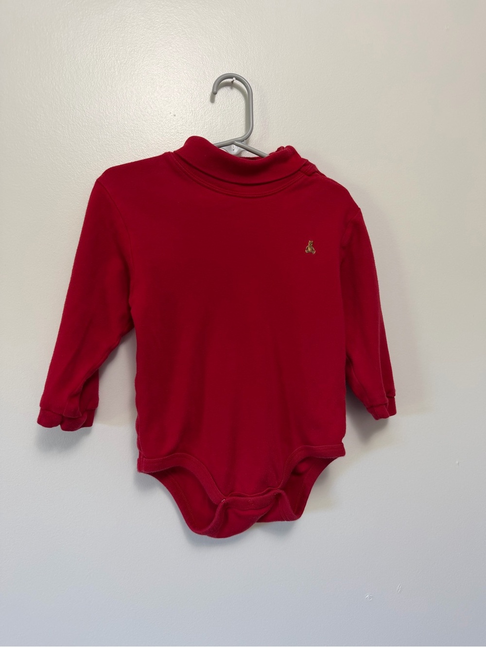 Vintage Baby Gap Brennan Bear Red Turtleneck Onesie